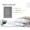 imageCalifornia Design Den Queen Size Bed Set 400 Thread Count 100 Cotton Sateen Sheets Deep Pocket Cooling PlaidSlate Gray
