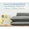 imageCalifornia Design Den Queen Size Bed Set 400 Thread Count 100 Cotton Sateen Sheets Deep Pocket Cooling PlaidSlate Gray