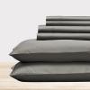 imageCalifornia Design Den Queen Size Bed Set 400 Thread Count 100 Cotton Sateen Sheets Deep Pocket Cooling PlaidSlate Gray