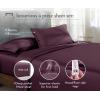 imageCalifornia Design Den Queen Size Bed Set 400 Thread Count 100 Cotton Sateen Sheets Deep Pocket Cooling PlaidSoft Plum