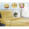 imageCalifornia Design Den Queen Size Bed Set 400 Thread Count 100 Cotton Sateen Sheets Deep Pocket Cooling PlaidSunshine Yellow