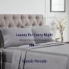 imageCalifornia Design Den Certified 100 Egyptian Cotton Sheets Queen Size Bed Set  Crisp Percale Queen Sheet Set Deep Pocket Cool ampamp Durable Luxury Bedding  WhiteLight Grey
