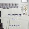 imageCalifornia Design Den Certified 100 Egyptian Cotton Sheets Queen Size Bed Set  Crisp Percale Queen Sheet Set Deep Pocket Cool ampamp Durable Luxury Bedding  WhiteIvory