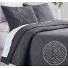 imageCalifornia Design Den HandQuilted King Size Quilt Set 100 Cotton Fabric 3 Piece Ivory King Size Quilt Set Includes 2 Shams All Season Lightweight PreSoftened Diamond Pattern Creamy IvoryCharcoal