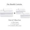 imageCalifornia Design Den 3Pack Sheet Sets 400 Thread Count 100 Cotton Sateen Deep Pocket Includes 3 Fitted Sheets 3 Flat Sheets and 3 Pillowcases Twin White