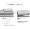 imageCalifornia Design Den 5 Piece Twin Size Sheet Set with 3 Pillowcases  Soft 100 Cotton Sateen Light Grey
