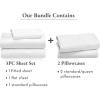 imageCalifornia Design Den 5 Piece Twin Size Sheet Set with 3 Pillowcases  Soft 100 Cotton Sateen White