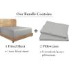 imageCalifornia Design Den Bedding Bundle  Twin Fitted Sheet with 2 Pillowcases 100 Organic Cotton Percale Light Grey