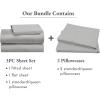 imageCalifornia Design Den Bedding Bundle  Twin Sheet Set with 3 Pillowcases 100 Organic Cotton Percale Light Grey