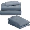 imageCalifornia Design Den 5 Piece Twin Size Sheet Set with 3 Pillowcases 600 Thread Count 100 Cotton Sateen Pastel Blue