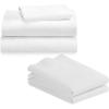 imageCalifornia Design Den 5 Piece Twin Size Sheet Set with 3 Pillowcases 600 Thread Count 100 Cotton Sateen White