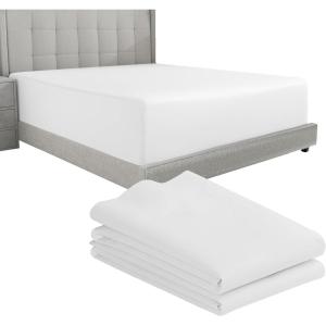 imageCalifornia Design Den Bedding Bundle  Twin Fitted Sheet with 2 Pillowcases 600 Thread Count 100 Cotton Sateen White