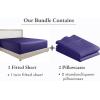 imageCalifornia Design Den 3Piece Bundle  Fitted Sheet with 2 Pillowcases 400 Thread Count 100 Cotton Sateen Deep Pockets Twin Size Dark Purple