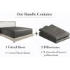 imageCalifornia Design Den 3Piece Bundle  Fitted Sheet with 2 Pillowcases 400 Thread Count 100 Cotton Sateen Deep Pockets Twin Size Grey