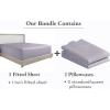 imageCalifornia Design Den 3Piece Bundle  Fitted Sheet with 2 Pillowcases 400 Thread Count 100 Cotton Sateen Deep Pockets Twin Size Lavender Grey