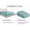 imageCalifornia Design Den 3Piece Bundle  Fitted Sheet with 2 Pillowcases 400 Thread Count 100 Cotton Sateen Deep Pockets Twin Size Teal
