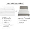 imageCalifornia Design Den 4 Piece Twin Size Sheet Set and Waterproof Mattress Protector Bundle  100 Organic Cotton Percale 3 Piece Sheet Set with 1 Mattress Protector White