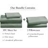 imageCalifornia Design Den 5 Piece Twin Size Sheet Set with 3 Pillowcases  Soft 100 Cotton Sateen Sage Green