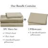 imageCalifornia Design Den 5 Piece Twin Size Sheet Set with 3 Pillowcases Rayon from Bamboo Sateen Beige