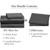 imageCalifornia Design Den 5 Piece Twin Size Sheet Set with 3 Pillowcases Rayon from Bamboo Sateen Grey