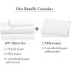 imageCalifornia Design Den 5 Piece Twin Size Sheet Set with 3 Pillowcases Rayon from Bamboo Sateen White
