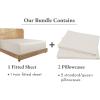 imageCalifornia Design Den Bedding Bundle  Twin Fitted Sheet with 2 Pillowcases 100 Organic Cotton Percale Natural Ivory