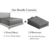 imageCalifornia Design Den Bedding Bundle  Twin Fitted Sheet with 2 Pillowcases 600 Thread Count 100 Cotton Sateen Grey