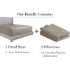 imageCalifornia Design Den Bedding Bundle  Twin Fitted Sheet with 2 Pillowcases 600 Thread Count 100 Cotton Sateen Taupe