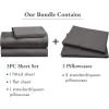 imageCalifornia Design Den Bedding Bundle  Twin Sheet Set with 3 Pillowcases 100 Organic Cotton Percale Grey