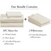 imageCalifornia Design Den Bedding Bundle  Twin Sheet Set with 3 Pillowcases 500 Thread Count 100 Cotton Sateen Ivory