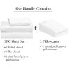 imageCalifornia Design Den Bedding Bundle  Twin Sheet Set with 3 Pillowcases 800 Thread Count 100 Cotton Sateen White