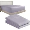 imageCalifornia Design Den 3Piece Bundle  Fitted Sheet with 2 Pillowcases 400 Thread Count 100 Cotton Sateen Deep Pockets Twin Size Lavender Grey