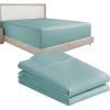 imageCalifornia Design Den 3Piece Bundle  Fitted Sheet with 2 Pillowcases 400 Thread Count 100 Cotton Sateen Deep Pockets Twin Size Teal