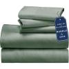 imageCalifornia Design Den 5 Piece Twin Size Sheet Set with 3 Pillowcases  Soft 100 Cotton Sateen Sage Green