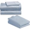 imageCalifornia Design Den 5 Piece Twin Size Sheet Set with 3 Pillowcases 600 Thread Count 100 Cotton Sateen Blue