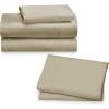 imageCalifornia Design Den 5 Piece Twin Size Sheet Set with 3 Pillowcases Rayon from Bamboo Sateen Beige