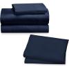imageCalifornia Design Den 5 Piece Twin Size Sheet Set with 3 Pillowcases Rayon from Bamboo Sateen Navy Blue