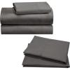 imageCalifornia Design Den Bedding Bundle  Twin Sheet Set with 3 Pillowcases 100 Organic Cotton Percale Grey