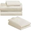 imageCalifornia Design Den Bedding Bundle  Twin Sheet Set with 3 Pillowcases 500 Thread Count 100 Cotton Sateen Ivory