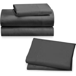 imageCalifornia Design Den 5 Piece Twin Size Sheet Set with 3 Pillowcases Rayon from Bamboo Sateen Grey