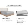 imageCalifornia Design Den 3Piece Bundle  Fitted Sheet with 2 Pillowcases Soft 100 Cotton Sateen Deep Pockets Twin Size Light Grey