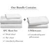 imageCalifornia Design Den 5 Piece Twin Size Sheet Set with 3 Pillowcases  Soft 100 Cotton Sateen Ivory