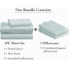 imageCalifornia Design Den 5 Piece Twin Size Sheet Set with 3 Pillowcases 400 Thread Count 100 Cotton Sateen Seafoam
