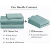 imageCalifornia Design Den 5 Piece Twin Size Sheet Set with 3 Pillowcases 400 Thread Count 100 Cotton Sateen Teal
