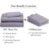 imageCalifornia Design Den 5 Piece Twin Size Sheet Set with 3 Pillowcases 600 Thread Count 100 Cotton Sateen Lavender