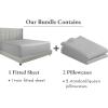 imageCalifornia Design Den Bedding Bundle  Twin Fitted Sheet with 2 Pillowcases 600 Thread Count 100 Cotton Sateen Light Grey
