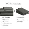 imageCalifornia Design Den Bedding Bundle  Twin Sheet Set with 3 Pillowcases 500 Thread Count 100 Cotton Sateen Grey