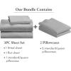 imageCalifornia Design Den Bedding Bundle  Twin Sheet Set with 3 Pillowcases 500 Thread Count 100 Cotton Sateen Light Grey