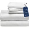 imageCalifornia Design Den 5 Piece Twin Size Sheet Set with 3 Pillowcases  Soft 100 Cotton Sateen Ivory