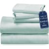 imageCalifornia Design Den 5 Piece Twin Size Sheet Set with 3 Pillowcases  Soft 100 Cotton Sateen Seafoam